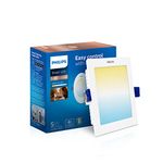 Philips Smart Wi-Fi LED Downlighter 5-Watt Square Wiz Connected Compatible with Amazon Alexa and Google Assistant (Warm White/White + Dimmable)