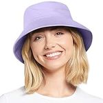 KQueenStar Women Bucket Hats - Unisex Bucket Hat Cotton Beach Hat Summer Fisherman Hat Sun Hat for Women Men (Purple)