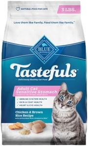 Blue Buffalo Tastefuls Natural Dry Food for Adult Cats, Sensitive Stomach, Chicken & Brown Rice Recipe, 3-lb. Bag