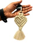 Tailored knots Handmade Macrame key chain-key chain for girls-key rings for home and office accessories-keychain for bike and car having Golden Keyring-cute keychain bag charm key organiser