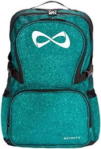 Nfinity Sparkle Backpack for Cheerleaders – Dazzling Glitter Finish, Extra Durable & Lightweight, Ideal for Travel, Fun Outings, and Adventures - Ample Storage with Adjustable Comfort Straps