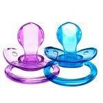 Littleforbig Adult Sized Pacifier Dummy for Adult Baby Candy Gloss Pacifiers - Blue & Purple set