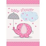 Unique Party 41674 - Pink Elephant Baby Shower Invitations, Pack of 8