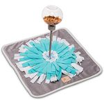 DEOPLLAE Snuffle Mat (Premium Mat with Treat Ball) Interactive Dog Toy for Pet Enrichment - Puzzle Feeder for Exercise and Stress Relief - Slow Feeder for Big, Small, Old, Young Dogs (Grey)