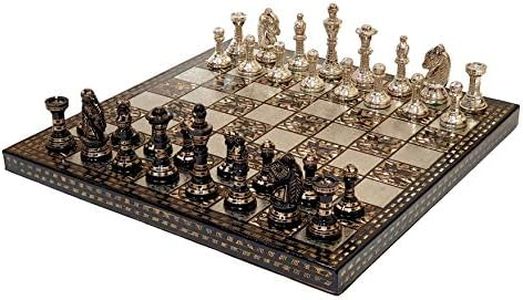 StonKraft Brass Chess Board Game Set with 100% Brass Chess Pieces Chessmen Coins (12 x12 Inch)