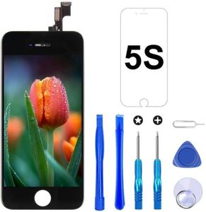 Brinonac for iPhone 5s/SE 2016 Screen Replacement Black Touch Display LCD Digitizer Full Assembly with Front Camera,Proximity Sensor,Ear Speaker,Home Button Including Repair Tool and Screen Protector