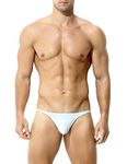 Casey Kevin Men's Sexy Thong Underwear Low Rise G String for Male CK3013-White X-Large