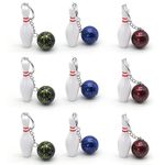 BLLREMIPSUR 9 Pieces Bowling Ball Keychains, Color Bowling Ball Pendant Mini Bowling Ball Key Ring Bowling Ball Hanging KeyRing