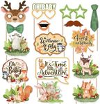 Woodland Baby Shower Decorations Photo Booth Props, Woodland Animals Baby Shower Decorations, Woodland Baby Shower Photo Props for Girl Boy Forest Woodland Creatures Baby Shower Birthday Camping Party