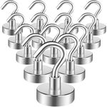 MIN CI 14pcs Magnetic Hooks Heavy Duty 35lbs, Strong Magnets Hooks 20mm, Neodymium Magnet Hooks, Magnetic Hooks for Cruise Cabins, Fridge, Kitchen, Workplace