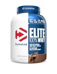 Dymatize Nutrition Elite 100% Whey Protein | Whey Protein Powder | Muscle Recovery | 25g Protein, 5.5g BCAA | Fast-Absorbing Protein | Gluten-Free | Blend with BCAAs & Glutamine | Rich Chocolate | 5 Lbs