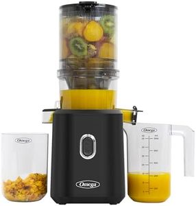 Omega Cold Press Juicer Slow Masticating for Vegetable and Fruit Juice Time Saving Series for Batch Juicing with Extra Large Hopper for Less Prep, 150-Watts, Black