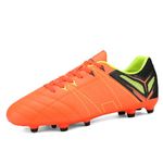 DREAM PAIRS Men's Cleats Football Soccer Shoes 160471-M,160471-M,Orange/Black/Lemon/Green,Size 8