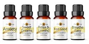 Life Essential Oil Set | Anxiety, Sweet Dreams, Relax & Unwind, Feel Good, Breathe Easy 5 x 10ml | for Diffusers for Home, Aromatherapy, Gift for Him/Her, Candle Making, Soaps, Wax Melts etc