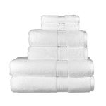 Christy Supreme Hygro 6 Piece Towel Set in White 100% Supima Cotton - Luxurious & High Absorbency - Ultra Soft - 650GSM - 2 Bath, 2 Hand & 2 Face Towels