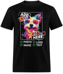 Add Your Own and Text Design Custom Personalized T-Shirt Tee Custom Personalized T Shirt for Men & Women Black