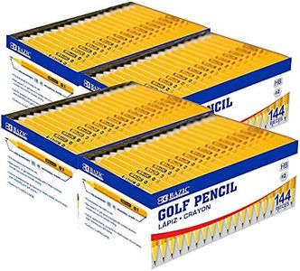 BAZIC Products Golf Pencil Yellow Pre-Sharpened Pencils #2 HB, Pre Sharpened Mini Pencils, Bulk Class Pack for School Office Exam (144/Pack), 4-Packs