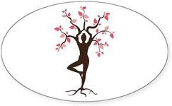 CafePress Yoga Sticker Oval Bumper Sticker, Euro Oval Car Decal