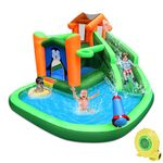 BESTPARTY Inflatable Water Slide Kids Play Water Fun with Blower on Home Yard, Garden