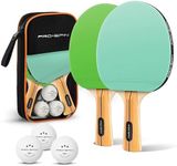 PRO SPIN Ping Pong Paddles - High-Performance | Premium Table Tennis Rackets, 3-Star Ping Pong Balls, Compact Storage Case (2-Player Set, Mint/Green)