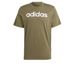 adidas Men's Essentials Single Jersey Linear Embroidered Logo T-shirt T-Shirt, Olive Strata, L