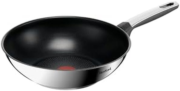 Tefal Emotion+ Wokpan 28 cm, Premium Stainless Steel, Non-Stick Coating, Metal Spatula Safe, Induction, 4-5 People, E3271944