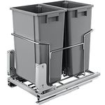 YITAHOME 2x35L Pull Out Kitchen Bin Under Counter Bin for 49 x 64 x 63.5cm Minimum Cabinets, Under Sink Bins for Kitchen with Silent Slides, Gray