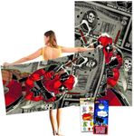 Marvel Deadpool Beach Towel Set - Bundle with 40" x 72" Deadpool Microfiber Pool Towel Plus Stickers and More Deadpool Beach Towel for Kids, Adults