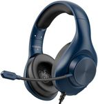 Gaming Headset for PS5 PS4 PC, Wired Headsets with 7.1 Surround Sound, H-7 Gaming Over Ear Headphones with Noise Cancelling Flexible Mic Memory Earmuffs, for PC/PS5/PS4/XboxSeries X/S/Switch（Blue）