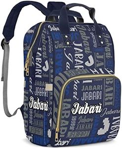 ZAACUSTOM Custom Name Boy Baby Bags, Nylon Personalized Diaper Bag Backpack for Baby Boy Mom, Large Capacity, Waterproof, Multifunctional, Adjustable Shoulder Straps