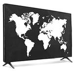 kwmobile Dust Cover for 55" TV - Flat Screen TV Protector - Travel Outline White/Black