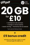 giffgaff Nano/Micro/Standard SIM – lowcost 4G/5G monthly bundles, perfect for phones or travel WiFi devices