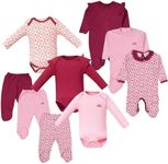 MYWELOVE Newborn Essentials Layette Clothing Gift Set | 0-3, 3-6 Months Baby Girl Gift, Cherry, 3-6 Months