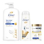 Dove Intense Repair Shampoo 1 Ltr, Conditioner 335 ml & Hair Mask 300ml, (Combo Pack) | Enriched With Keratin Actives to Smoothen Dry and Frizzy Hair - Deep Conditions Damaged Hair for Men & Women