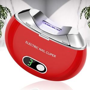 Automatic Electric Nail Clipper with 3-Speeds Levels and Nail Clip Storage, LCD Digital Display, USB Rechargeable Safety Electric Nail Trimmer Suitable for Babies,Children, Adults and Seniors (Red)