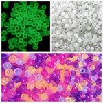 Looconi 700 Pieces UV Beads Multi Color Changing UV Reactive Plastic Pony Beads Glow in The Dark