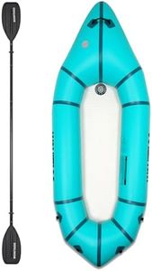WONITAGO Inflatable PVC Packraft with Drop Stitch Floor and Backpack Kayak Paddle for Flat Water Rafting/Bicycle Drifting/Litewater Dinghy, Teal