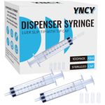 100 Pack 10ml Syringes with Cap, Luer Slip Tip, 10cc syringe Whole Pack Bulk Sterile Sealed, No Needle