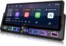 【SOOEMAKA】 Single Din Car Stereo with Wireless Apple Carplay Android Auto,6.9 in IPS Touchscreen Radio with Type-C Fast Charge(QC/PD 3.0),ChromaFlow LED,AHD Reversing,DSP,Voice Control (US)