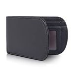 Polare Slim Curve Front Pocket RFID Blocking Italian Real Leather Bifold Wallet for Men (Black)