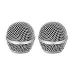 uxcell 2pcs Microphone Mesh Grill Metal Windscreen with Black Interior Foam Filter for SM58 BETA58 BETA58A SM58LC SM58S SA-M30 SV100 UT2 PGX24 SLX2 SLX4