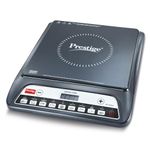 Prestige Pic 20 Neo Induction Cooktop 1600W|Indian Menu Options| Automatic Voltage Regulator| Timer With User Pre-Set, Manual, Black