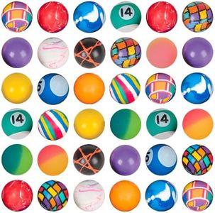 Bouncy Balls in Bulk - Pack of 36 (1inch/27mm) Hi Bounce Ball Variety Assortment Mix, Colorful and Small Rubber Bouncing Balls for Kids Game Prizes, Party Favors and Vending Machines