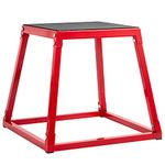 VEVOR Plyometric Platform Box Fitness Exercise Jump Box Step Plyometric Box Jump for Exercise Fit Training (12/18/24/Red) (18 inch)