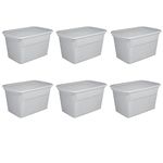 Sterilite 30 Gallon 17366A06 30 Gallon/114 Liter Tote, Cement, 6-Pack, Plastic