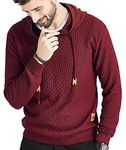 Zaitun Mens Hooded Sweatshirt Long Sleeve Solid Knitted Hoodie Pullover Sweater, Red, 5X-Large Big