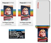 Polaroid Hi-Print - Bluetooth Connected 2x3 Pocket Phone Photo Printer with 2 Polaroid Hi·Print 2x3 Paper ridges (40 Sheets) and Microfiber Cloth