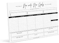 Bliss Collections Weekly Planner, New Week New Goals, Undated Tear-Off Sheets Notepad Includes Calendar, Organizer, Scheduler for Goals, Tasks, Ideas, Notes and to Do Lists, 8.5"x11" (50 Sheets)