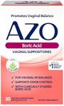 AZO Boric Acid Vaginal Suppositories, Helps support odor control and Balance Vaginal PH with Clinically Studied Boric Acid, 30 count