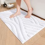 COLOR&GEOMETRY Absorbent Bath Mat 40x60cm, Non-slip Bathroom Mat, Machine Washable Bathroom Rug Ultra Soft Microfiber Bath Rug For Bathroom, Floor Mat Bathmat(White)